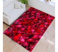 RUGMRZ Bedroom Carpets Small Soundproof Rugs Soft Carpet Natural For Living Room 50x80CM Kids Playroom red Girl Warm Flower Pattern
