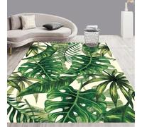 RUGMRZ Bedside Rugs Indoor/Outdoor washable 70x140CM Small Green. Fresh leaf carpet. floor cushions large Home Designer Carpet