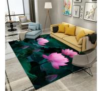 RUGMRZ Childrens Rug Floor Rugs Living Room Large Hall Carpet And Runners Long Non Slip Shaggy Carpets For Bedrooms 200x300CM Girls Bedroom Decor turquoise Lotus Leaf Pattern Is A Must New House D
