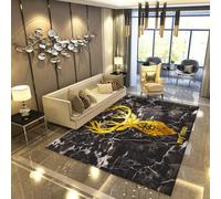 RUGMRZ Christmas Rug Sale Clearance Bathroom Rugs Large Carpet Supermarket Stitch Carpets Modern Minimalist Geometric Abstract Anti Slip Washable Decoration Soft Touch black160x200CM
