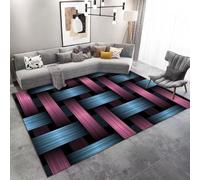 RUGMRZ Fluffy Bedroom Rug Hall Rugs Indoor Carpet Washable Carpets For Living Room Modern Minimalist Geometric Abstract Anti Slip Decoration Small blue160x200CM