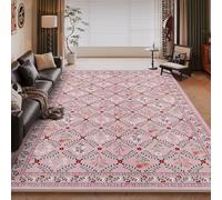 RUGMRZ Geometric Rug Anti Slip Rugs Bedroom Carpet Neutral Carpets For Living Room 200x250CM Easy To Care 43 Pink Fully Covered Sofa Washable Bottom
