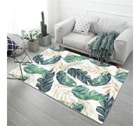 RUGMRZ girls rugs for bedroom 90x150cm green, Leaf pattern for children's bedroom hallway