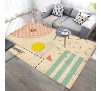 RUGMRZ Home Rug Large Fluffy Rugs Washable Carpet For Kitchen Christmas Carpets Sale Clearance Modern Minimalist Geometric Abstract Anti Slip Decoration Low Pile yellow100x160CM