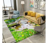 RUGMRZ House Ornaments For The Home Rugs Kids Large Carpet Bedrooms Short Pile Carpets Living Room 180x280CM Hearth Rug green Fish School Lotus Leaf Pattern Is A Must New Decoration