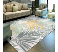 RUGMRZ kids rugs 80x120cm Gray blue, entrance rug Plant leaf pattern for bedroom hallway