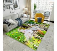 RUGMRZ Large Kitchen Rug Kids Rugs For Bedrooms Girls Carpet Mat Office Chair Carpets 130x190CM And Runners green Fish School Lotus Leaf Pattern Is A Must New House D