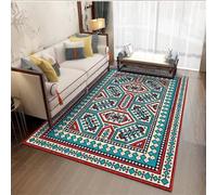 RUGMRZ Large Rugs For Living Room Low Pile Rug Children Bedrooms 180x250CM Cosy Red. Blue modern geometric carpet. kids runner hallway
