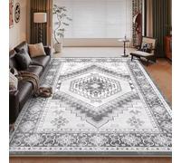 RUGMRZ Low Pile Vintage Carpet Living Room 40x60cm,Light Gray Entrance Door Mat,Classical Geometry for Under Table,Kitchen,Bedroom