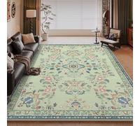 RUGMRZ Machine Washable Area Rugs For Bedroom Green 90x150CM, Shaggy Modern flowers for Center,Garden