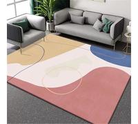 RUGMRZ Machine Washable Fireside Rug Pink blue 70x140cm, Soft Small rug Modern minimalist pattern for the living room dressing room