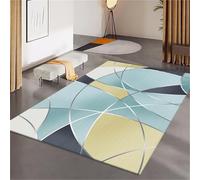 RUGMRZ Multipurpose Living Room Area Rugs blue 60x90cm, Low Pile Small rug Modern stripes for pro-teen bedroom hallway