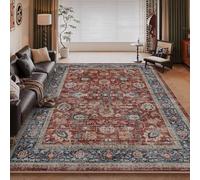 RUGMRZ Non Slip Indoor Outdoor Rug 80x120cm,Red Door Matt,Retro Floral Art for Front Door,Under Table,Bedroom