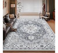 RUGMRZ Non Slip Vintage Rugs for Living Room 160x230cm,Grey,Classical Geometry for Under Table,Hallway,Living Room