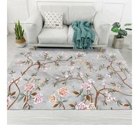 RUGMRZ Outdoor Waterproof Rug Office Chair Mat For Rugs Natural Carpet Living Room Carpets Washable 180x250CM Bedroom Large grey Girl Warm Flower Pattern Pink
