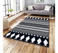 RUGMRZ Room Decorations Bedroom Garden Rugs Floor Carpet Hearth Carpets For Fireplaces 200x300CM Extra Large Rug black Geometric Shape Splicing Is Safe And Easy To Take Care Of