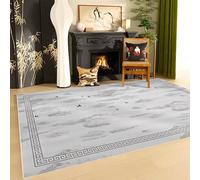 RUGMRZ Short Pile Carpet Bedroom 40x60cm,Grey Front Door Mat Outside,Chinese Style for Outside,Under Table,Bedroom