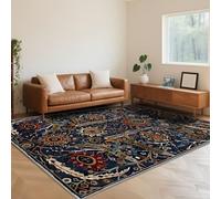 RUGMRZ Short Pile Rugs Living Room 80X120cm,Machine Washable Leaf Pattern Blue for Bedroom,Dining Room,Corridor