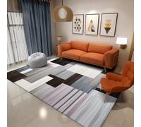 RUGMRZ Under Rug Anti Slip Fluffy Rugs Bathroom Carpet Large Carpets Wash Modern Minimalist Geometric Abstract Washable Decoration Front Hall black200x250CM