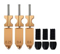 RugooSpink Upgrade 3PCS Hotend for Falshforge AD5X 0.25MM 0.4MM 0.6MM All Metal Quick Detachable Nozzle Hotend High Speed Print Head Assembled Extruder with Extra 3PK Silicone Cover+3PK Nozzle Brush