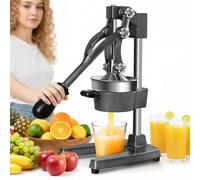 RugoTech Black Cast Iron Hand Press Citrus Juicer, 9CM Large Diameter Professional Commercial Grade Juice Squeezer for Orange Lemon Pomegranate