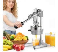 RugoTech Light Gray Cast Iron Hand Press Juicer, 9CM Large Diameter Professional Citrus Juicer, Heavy Duty Commercial Grade Juice Squeezer for Orange Lime Pomegranate Watermelon