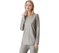 RUGPDA Womens 5G Radiation Shield Underwear Tops,V-Neck Long-Sleeve Faraday Fabric Clothes,Maternity Belly EMF/WiFi Shielding T-Shirts Outfits Silver