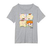 Rugrats Baby Group Box Up T-Shirt, Women's Plus, Heather Grey, 3X