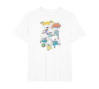 Rugrats Baby Group Retro Watercolor Classic T-Shirt, Men's Big and Tall, White, 6X Tall