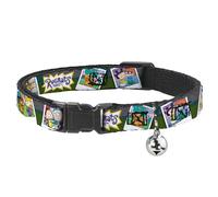 Rugrats Breakaway Cat Collar With Bell, Plastic Clip, Easy Adjustable, Rugrats Character Snapshots, 8.5 to 12 Inches 0.5 Inch Wide