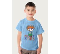 Rugrats Chuckie Woke Up Like This T-Shirt in Light Blue | Size: 9-11 Years Rugrats Light Blue 9-11 Years