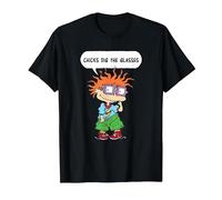 Rugrats Chucky Chicks Dig The Glasses T-Shirt, Men, Black, Small