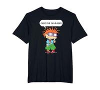 Rugrats Chucky Chicks Dig The Glasses T-Shirt, Men's Big and Tall, Black, 6X Tall