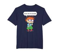 Rugrats Chucky Chicks Dig The Glasses T-Shirt, Men's Big and Tall, Navy Blue, 6X Tall