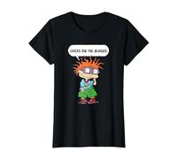 Rugrats Chucky Chicks Dig The Glasses T-Shirt, Women, Black, Large
