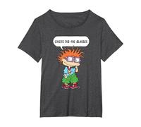 Rugrats Chucky Chicks Dig The Glasses T-Shirt, Women's Plus, Dark Heather Grey, 2X