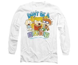 Rugrats Don't Be A Baby Blocks Mens Long Sleeve T Shirt, White, XX-Large
