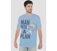 Rugrats Man With A Plan Unisex Adult T Shirt, Light Blue Rugrats Light Blue XXL