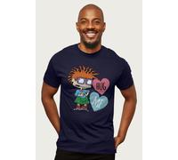 Rugrats Men's Chucky Hug Me Valentine's Day T-Shirt in Navy | Size: 2XL Rugrats Navy 2XL
