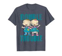 Rugrats Phil and Lil Double Trouble T-Shirt, Men, Heather Blue, 6X-Large