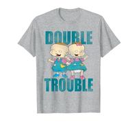 Rugrats Phil and Lil Double Trouble T-Shirt, Men, Heather Grey, 6X-Large