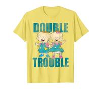 Rugrats Phil and Lil Double Trouble T-Shirt, Men, Lemon Yellow, Small