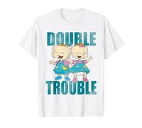 Rugrats Phil and Lil Double Trouble T-Shirt, Men, White, 6X-Large