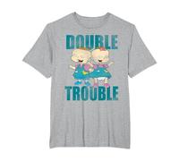 Rugrats Phil and Lil Double Trouble T-Shirt, Men's Big and Tall, Heather Grey, 6X Tall