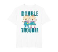 Rugrats Phil and Lil Double Trouble T-Shirt, Men's Big and Tall, White, 6X Tall