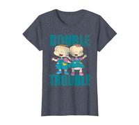Rugrats Phil and Lil Double Trouble T-Shirt, Women, Heather Blue, Small