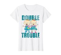 Rugrats Phil and Lil Double Trouble T-Shirt, Women, White, 3X-Large