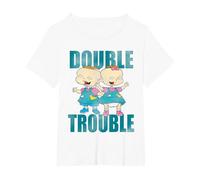 Rugrats Phil and Lil Double Trouble T-Shirt, Women's Plus, White, 1X
