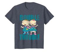 Rugrats Phil and Lil Double Trouble T-Shirt, Youth, Heather Blue, X-Small