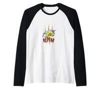 Rugrats Reptar Eye Scratch Mark Monster Reveal Front Raglan Baseball Tee